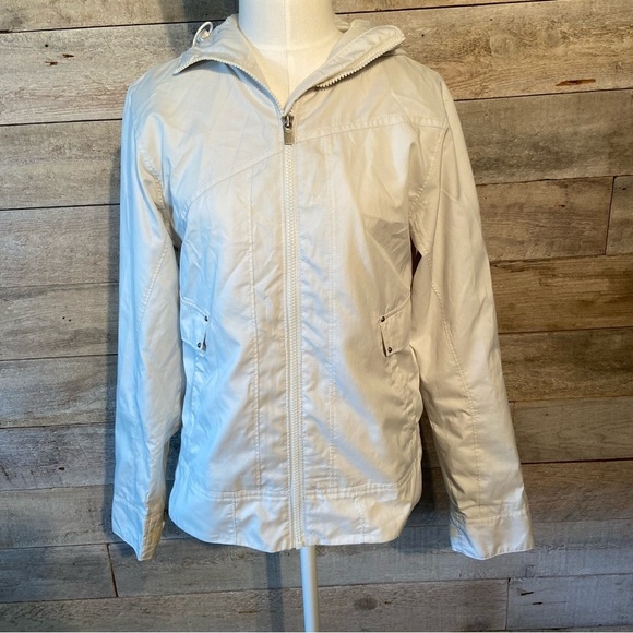 Columbia women’s  white‎ zip up hooded jacket in size x-small - Picture 1 of 13